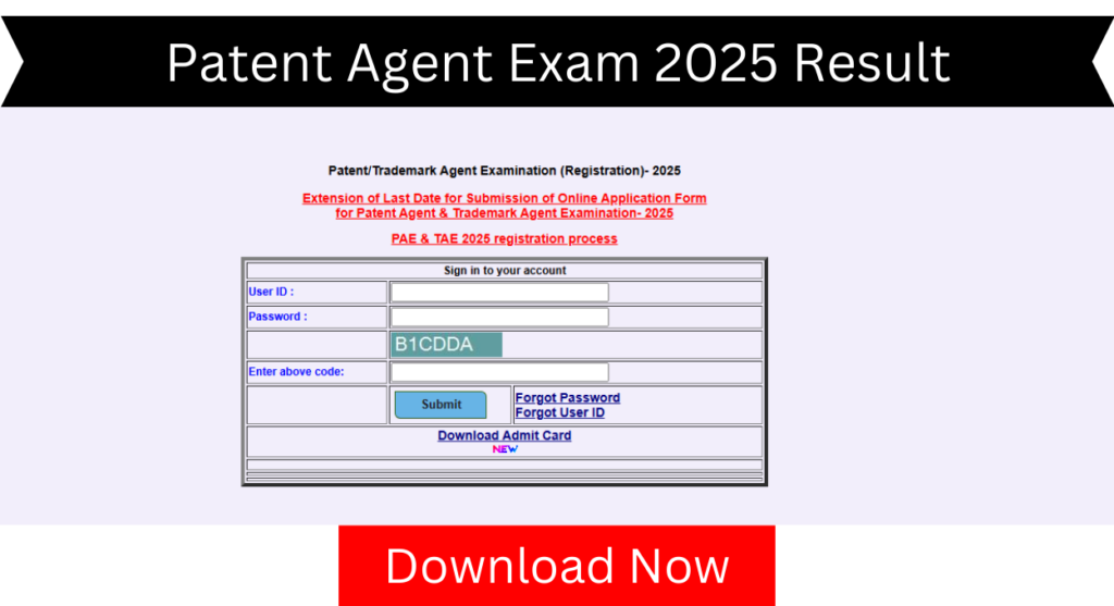 Patent Agent Exam 2025 Result